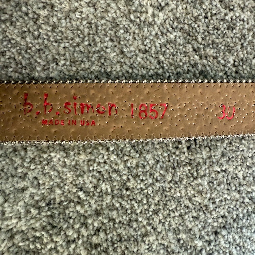 B.B. Simon Brown Belt with Red Accents